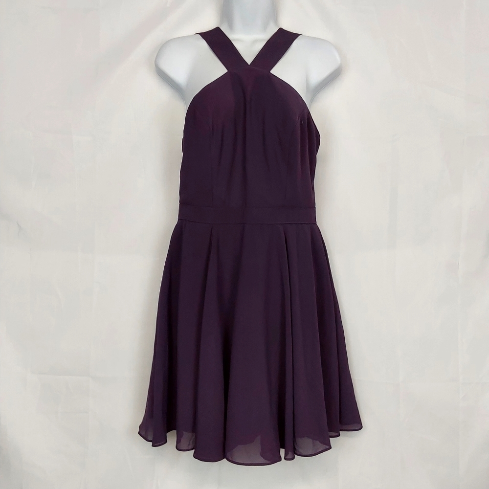 Lulus Forevermore Dusty Purple Skater Dress